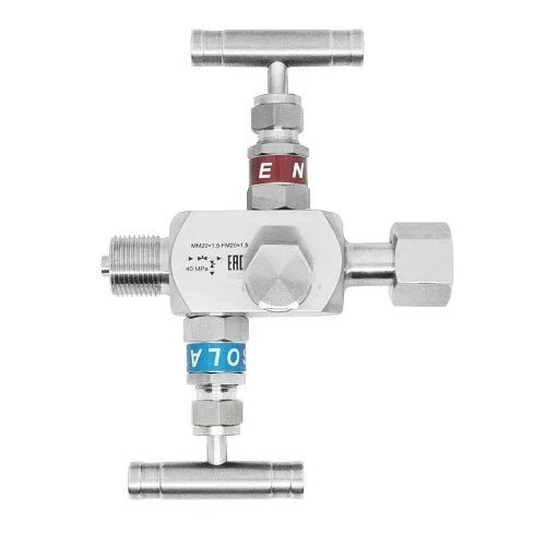 Игольчатый клапан двухвентильный Росма SS-2R 0-40 Мпа М20х1,5 00000041235
