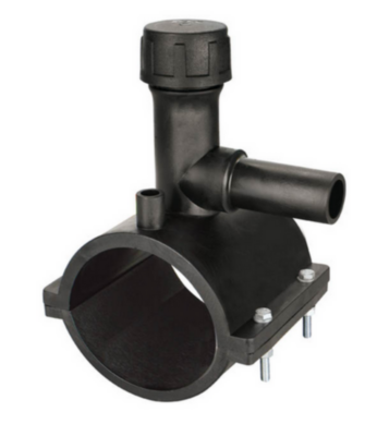 Седелка с фрезой э/с 63х25 мм SDR11 ПЭ100 электросварная для врезки под давлением ПНД труб