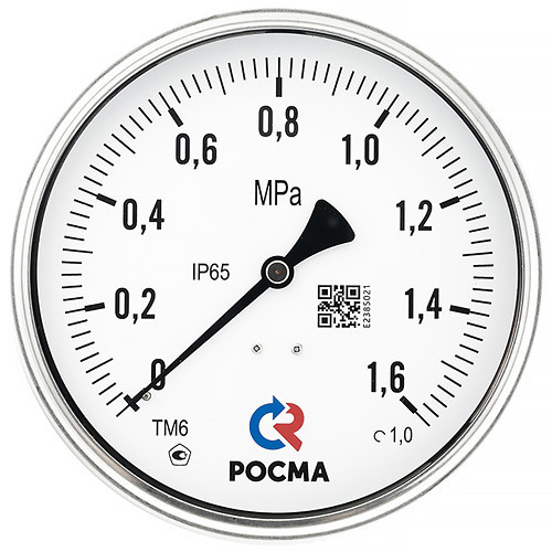 Вакуумметр РОСМА ТВ-620ТЭ.00 (-0,1...0 МПа) Дкорп=150мм кл. 1,0 M20x1,5 виброустойчивый (готовый к гидрозаполнению) эксцентрический УТ-00050068 1