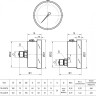 Вакуумметр РОСМА ТВ-620ТЭ.00 (-0,1...0 МПа) Дкорп=150мм кл. 1,0 M20x1,5 виброустойчивый (готовый к гидрозаполнению) эксцентрический УТ-00050068 2