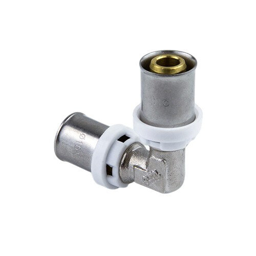 Угольник латунный Aquasfera 8005 DN 16.4 PN 16 покрытие - никель, пресс, 8005-01