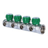 Коллектор распределительный STOUT SMB 6850 4 отвода ВР-НР 1"х1/2" DN 25 PN 16 с регулирующими клапанами 1