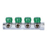 Коллектор распределительный STOUT SMB 6850 4 отвода ВР-НР 1"х1/2" DN 25 PN 16 с регулирующими клапанами 2