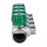Коллектор распределительный STOUT SMB 6850 4 отвода ВР-НР 1"х1/2" DN 25 PN 16 с регулирующими клапанами 3