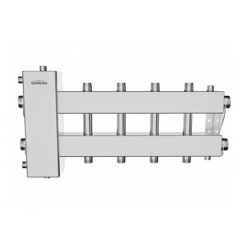 Коллектор распределительный GIDRUSS BMSS-150-5DU 5-ти контурный НР 1 1/2"x1" Ду 40 Ру 6 балансировочный