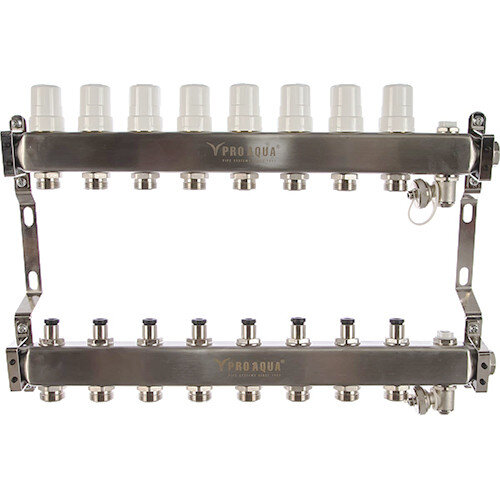 Коллекторная группа Pro Aqua 8 выходов с регулировочными клапанами