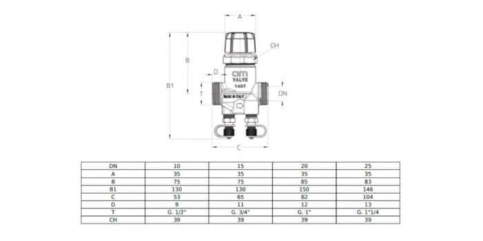 Клапан Cim 717HF Ду 10 Ру 25 балансировочный Cimberio