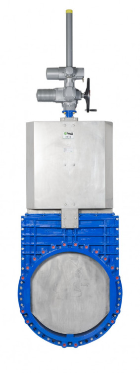 Задвижка шиберная ножевая VAG ZETA DN 1200 PN 10 с электроприводом AUMA SA16.2
