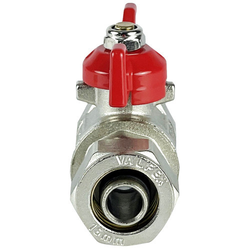 Кран шаровой обжимной VALFEX VF.343.NB Ду 16х16 Ру 25 никелированный латунный, ручка-бабочка 4