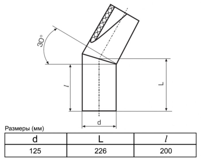 Отвод 125 мм SDR17 30° ПЭ100 сварной сегментный ПНД
