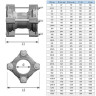 Муфта обжимная универсальная UR-CAST UR-12 DN 65 (70-90) мм PN 16 чугунная 2