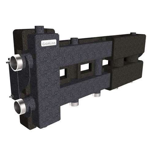 Коллектор распределительный GIDRUSS BM-80-3D.EPP 3-х контурный НР 1 1/4"x1" Ду 32 Ру 6 балансировочный в термоизоляции 1