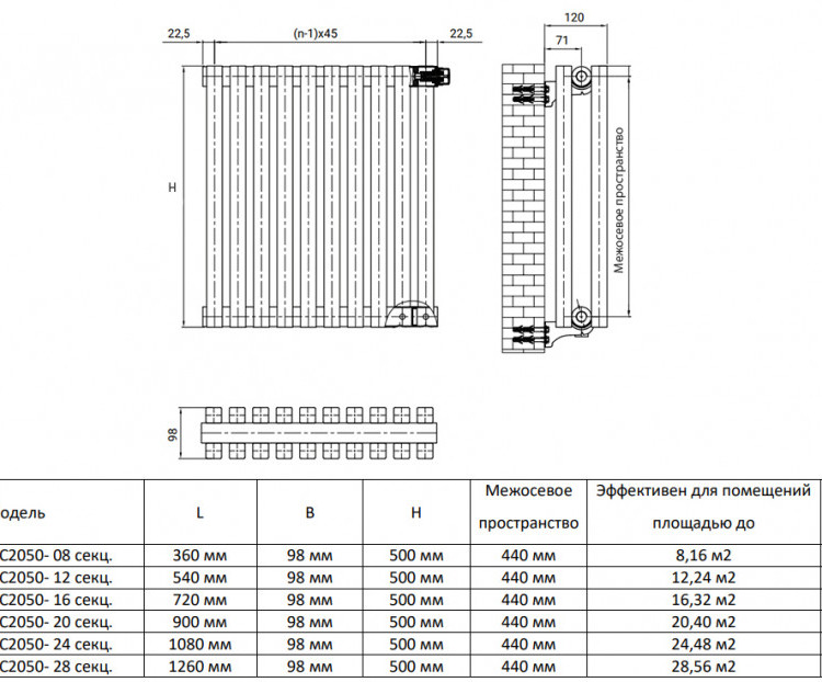 Дизайн-радиатор Royal Thermo SHIFT Q30 C2050 - 20 секц. RAL9016 5