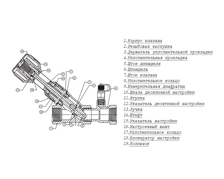 Клапан Cim 736 1/2" Ру 20 балансировочный Cimberio 2