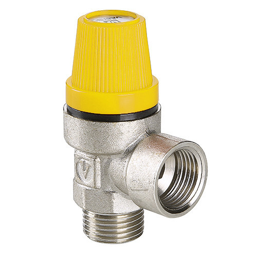 Клапан предохранительный VALTEC VT.0496.N.0460 1/2" DN 15 PN 10 пружинный с фиксированной настройкой 0,6 МПа, латунный с никелевым покрытием 1