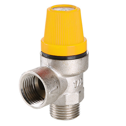 Клапан предохранительный VALTEC VT.0496.N.0460 1/2" DN 15 PN 10 пружинный с фиксированной настройкой 0,6 МПа, латунный с никелевым покрытием 5