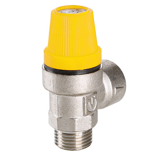 Клапан предохранительный VALTEC VT.0496.N.0460 1/2" DN 15 PN 10 пружинный с фиксированной настройкой 0,6 МПа, латунный с никелевым покрытием 9