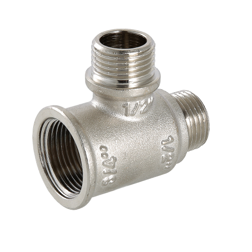Латунный тройник VALTEC 3/4" х 1/2" х 3/4" переходной с двумя переходами на наружную резьбу VTr.133.RN.050405