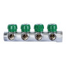 Коллектор распределительный STOUT SMB 6850 4 отвода ВР-НР 1"х3/4" DN 25 PN 16 с регулирующими клапанами 2