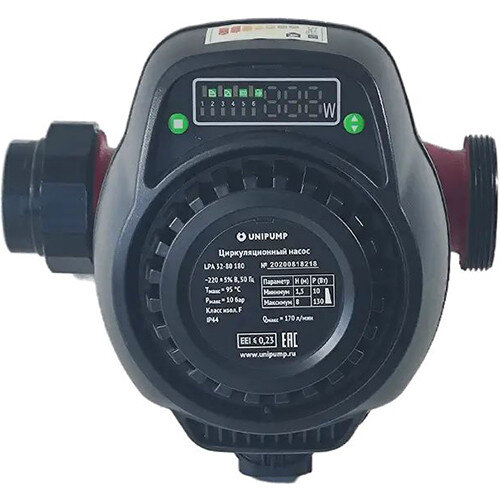 Насос циркуляционный Unipump LPA 25-80 180 с мокрым ротором H=8м Q=125л/мин арт. 57827