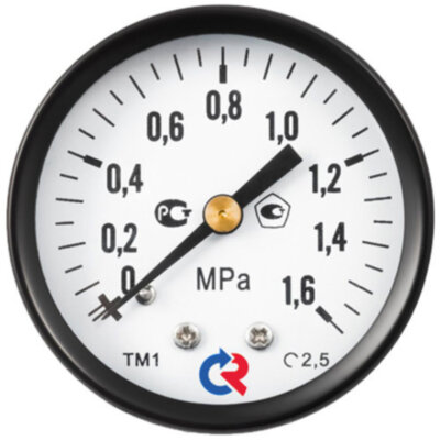 Манометр РОСМА ТМ-110Т.00 (0...6 МПа) Дкорп=40мм кл. 2,5 G1/8" общетехнический осевой 00000000533