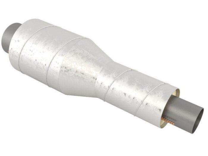 Переход стальной в изоляции ППУ-ОЦ 219х8,0/355-89х4,0/180