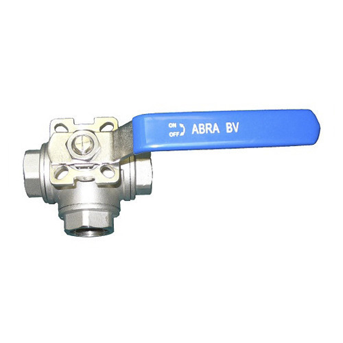 Кран шаровой ABRA BV15 ВР 3/8" DN 10 PN 40 L-порт ISO верхний фланец нержавеющая сталь 1