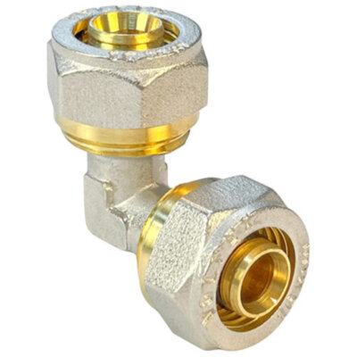 Угольник обжимной VALFEX VF.351.N Ду 26 Ру 25 никелированный латунный