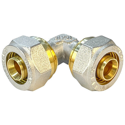 Угольник обжимной VALFEX VF.351.N Ду 26 Ру 25 никелированный латунный