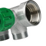 Коллектор распределительный FAR FK 3824 4 отвода ВР-НР 1"х3/4" DN 25 PN 16 с регулирующими клапанами плоское уплотнение 3