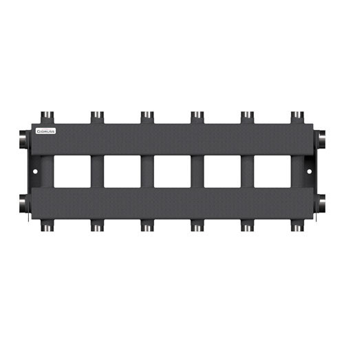 Коллектор распределительный GIDRUSS MK-150-6DUx25 7-ми контурный НР 1 1/2"x1" Ду 40 Ру 6 модульный 1