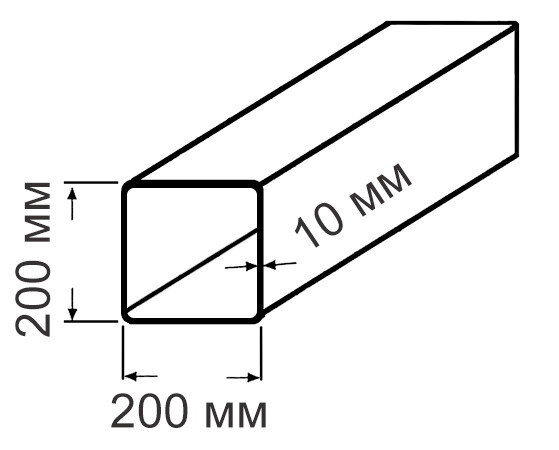 Труба 200х200х10,0 ст10 ГОСТ 30245-2003 стальная квадратная профильная для строительных конструкций