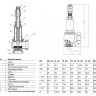Клапан предохранительный Benarmo ВР 1/2"х1/2" DN 15х15 PN 16 Pн = 1...16 бар угловой латунный с никелевым покрытием 2