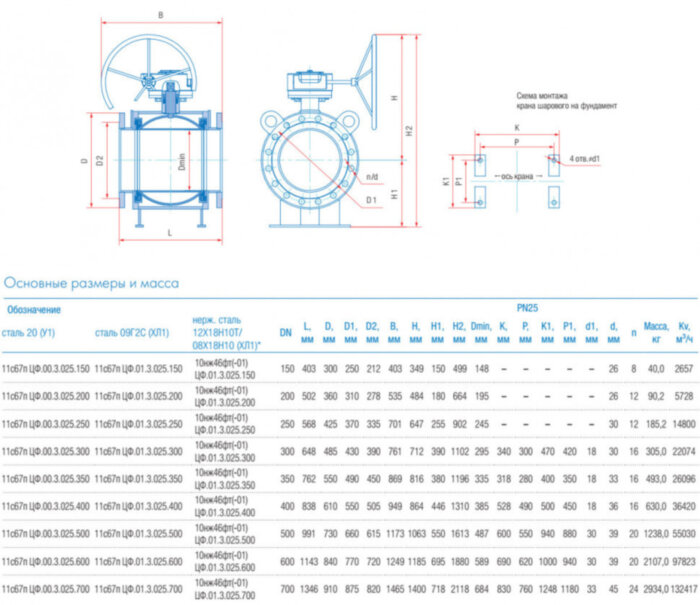 Кран шаровой Маршал 11с67п ЦФ.00.3 DN 350 PN 25 полнопроходной фланцевый