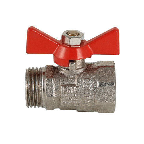 Кран шаровой VALTEC COMPACT 1/2" Ду20 Ру40 с внутренней - наружной резьбой VT.093.N.05