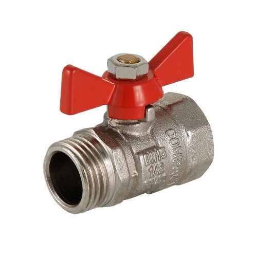Кран шаровой VALTEC COMPACT 1/2" Ду20 Ру40 с внутренней - наружной резьбой VT.093.N.05
