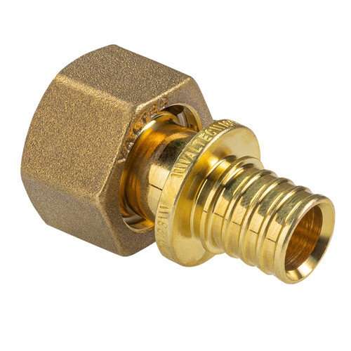 Переходник VALTEC VTm.422.G ВР 1/2" DN 16x15 PN 16 с накидной гайкой латунный