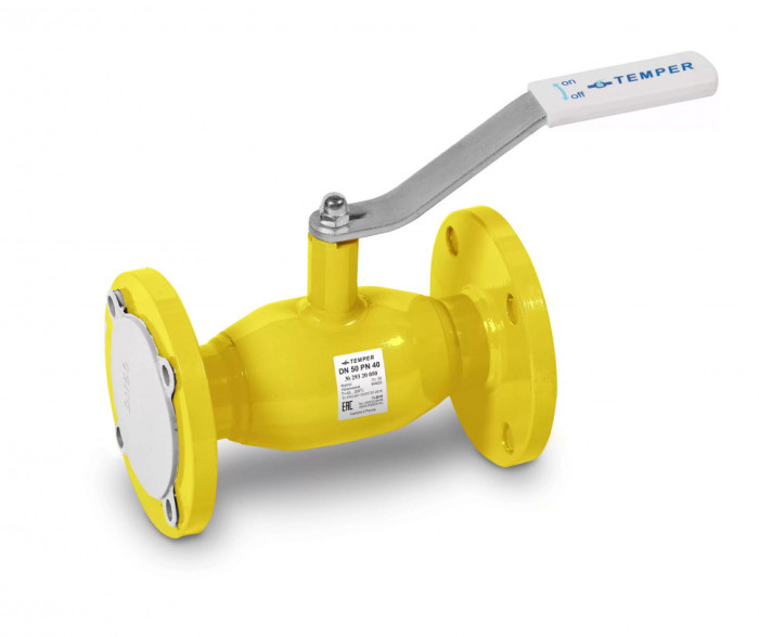 Кран шаровой газовый TEMPER 39345065 полнопроходной фланцевый DN 65 PN 16