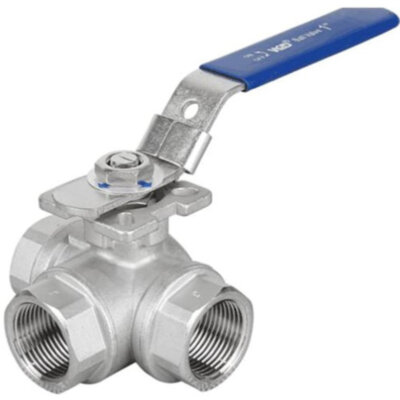 Кран шаровой Benarmo 4030RA DN 100 PN 63 3-ходовой Т-образный полнопроходный резьбовой под электропривод с рукояткой