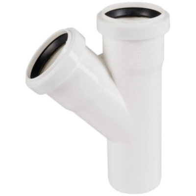 Тройник канализационный PP-H Ostendorf HT HTEA DN 32/32х45° цвет белый