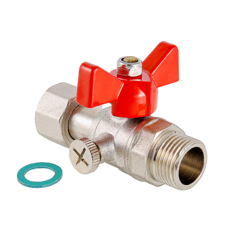 Кран шаровой VALTEC Ду15 (1/2" x 1/2") Ру16 для подключения манометра VT.806.N.0404 1