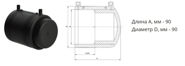 Заглушка э/с 90 мм SDR 11 ПЭ100 электросварная