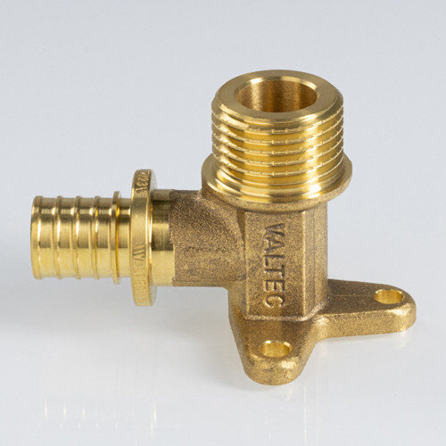 Угольник 90 градусов VALTEC VTm.455.G НР 1/2" DN 16x15 PN 16 с креплением латунный