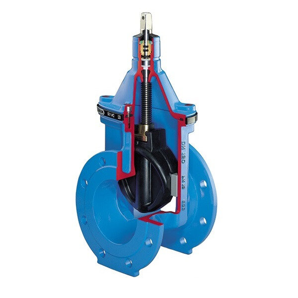 Задвижка HAWLE 4000E2 DN 80 PN 10/16 фланцевая клиновая чугунная с обрезиненным клином разборная