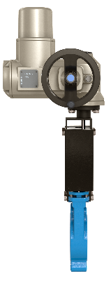 Задвижка шиберная VALSTOK VA-013-01-AUMA-N Ду 350 Ру 6 с электроприводом AUMA SA 380В односторонняя чугунная межфланцевая