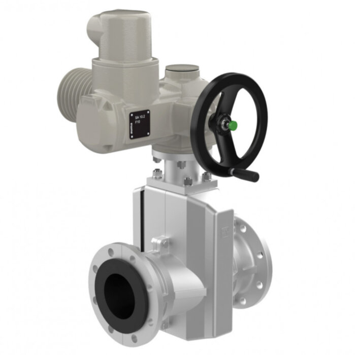 Задвижка шланговая Ду 40 Ру 10 с электроприводом