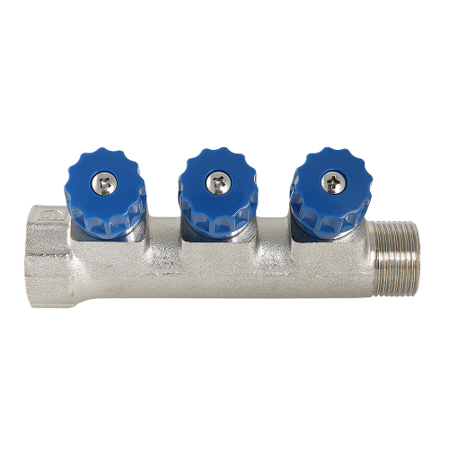 Коллектор распределительный VALTEC VTc.560.N.0502 2 отвода ВР-НР 3/4"x1/2" DN 20 PN 10 с регулирующими клапанами 4