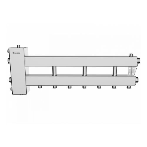 Коллектор распределительный GIDRUSS BMSS-150-4D 4-х контурный НР 1 1/2"x1" Ду 40 Ру 6 балансировочный 1