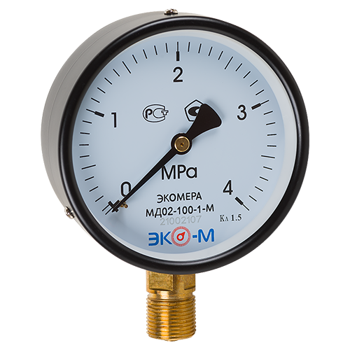 Манометр ЭКОМЕРА МД02 Ду 100 мм Ру 0-4 МПа М20*1,5 общетехнический