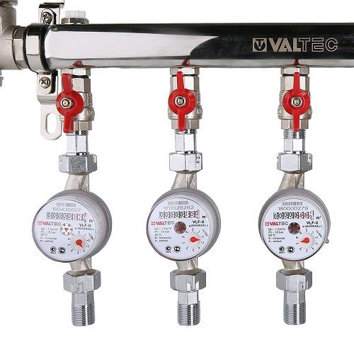 Узел этажный VALTEC VT.GPW.E05S04.000.L-4 3/4" DN 20 для водоснабжения с единым регулятором давления 2